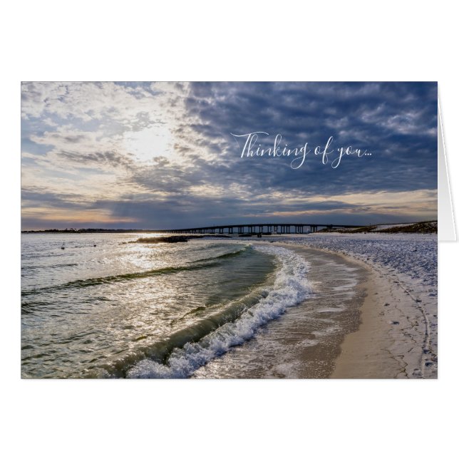 Destin Florida Evening Waves Thinking of You Card (Front Horizontal)