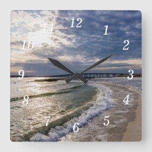 Destin Florida Evening Waves Wall Clock