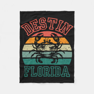 Destin Florida Fl Surfing Retro Sunset Us City Sta Fleece Blanket