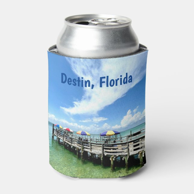 Destin Florida Ocean Boardwalk Photography Custom Can Cooler (Can Front)