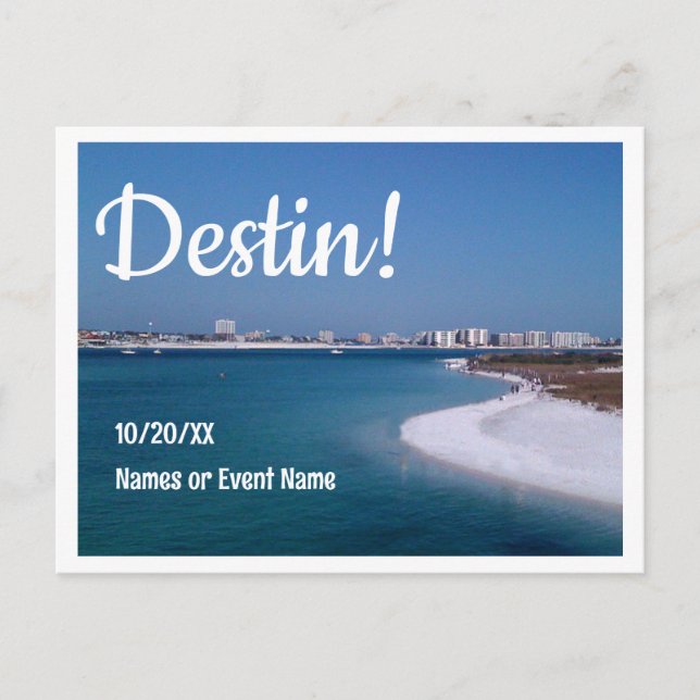 Destin Florida Save the Date Wedding or Event Postcard (Front)