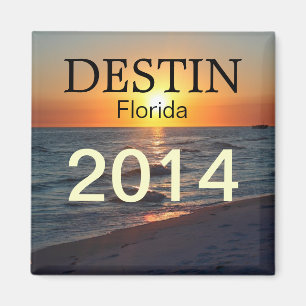 Destin Florida sunset over gulf - CUSTOMIZE YEAR Magnet