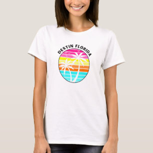 Destin Florida Sunset Palm Trees Family Vacation T-Shirt