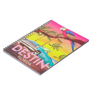 Destin Florida USA vintage travel poster. Notebook