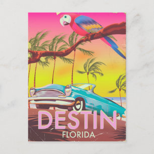 Destin Florida USA vintage travel poster. Postcard
