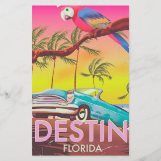 Destin Florida USA vintage travel poster. Stationery