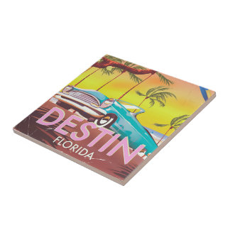Destin Florida USA vintage travel poster. Tile