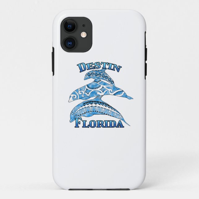 Destin Florida Vacation Tribal Dolphins Case-Mate iPhone Case (Back)