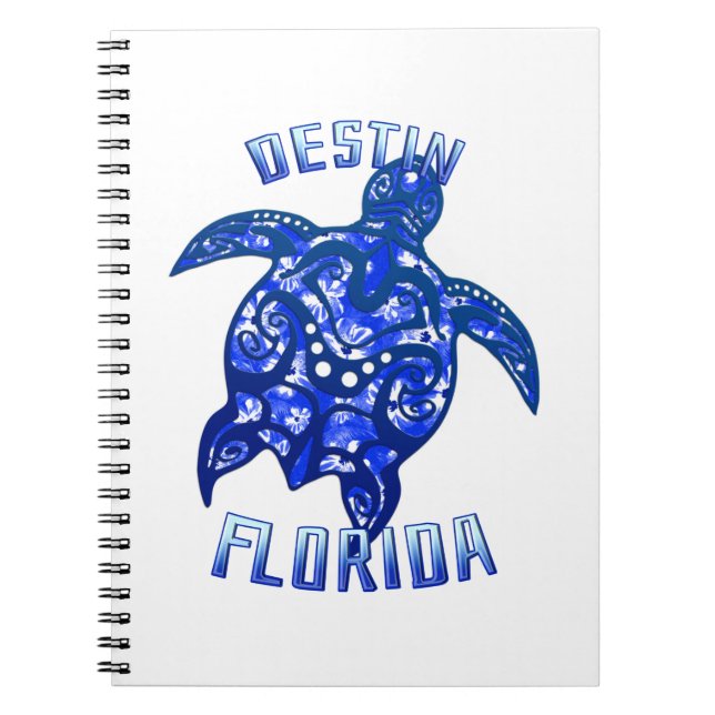 Destin Florida Vacation Tribal Turtle Notebook (Front)