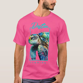 Destin Florida Watercolor Sea Turtle Portrait T-Shirt