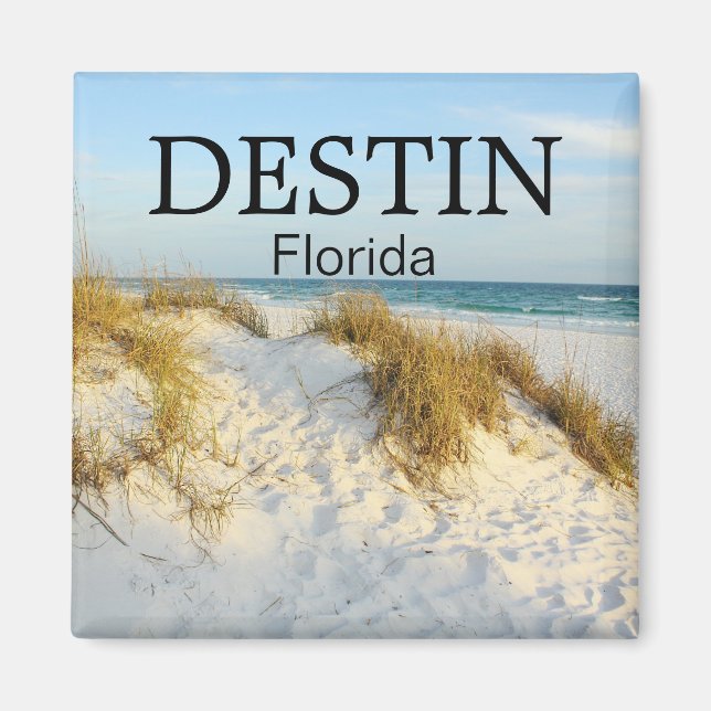 Destin Florida white sand beach sunset magnet (Front)