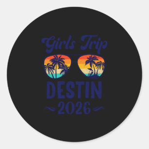 Destin girls trip beach vacation 2026 matching classic round sticker