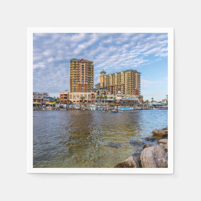 Destin Harbour Boardwalk Paper Napkin (Front)