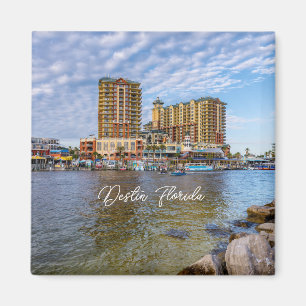 Destin Harbour Boardwalk Square Magnet