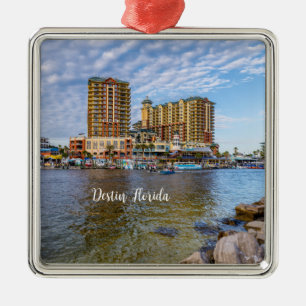Destin Harbour Boardwalk Square Ornament