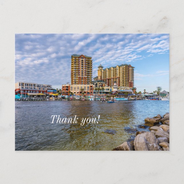 Destin Harbour Boardwalk Thank You Postcard (Front)