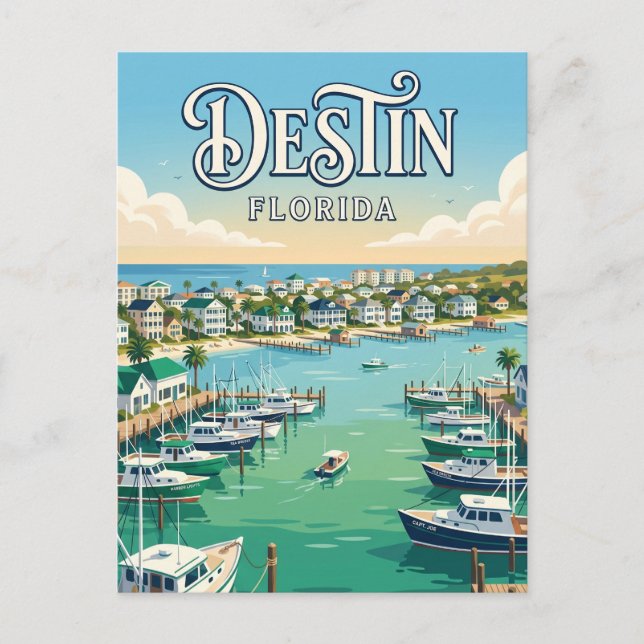 Destin Harbour Boardwalk USA Postcard (Front)
