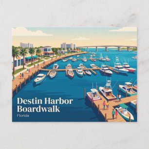 Destin Harbour Boardwalk USA Postcard