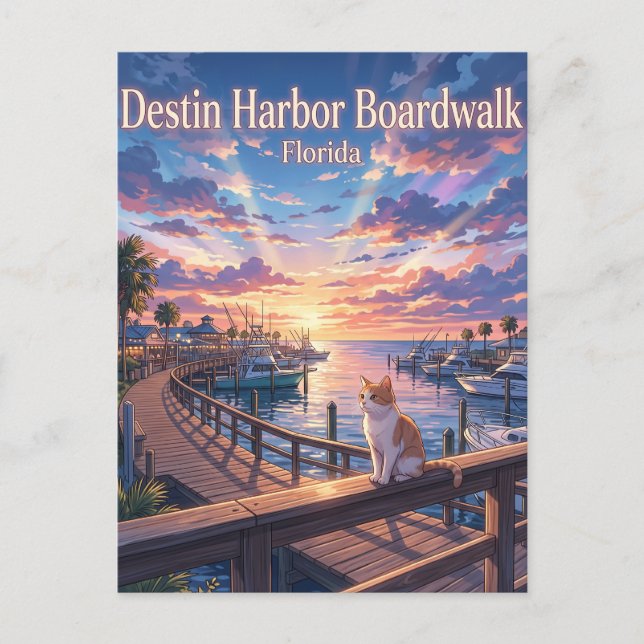 Destin Harbour Boardwalk USA Postcard (Front)