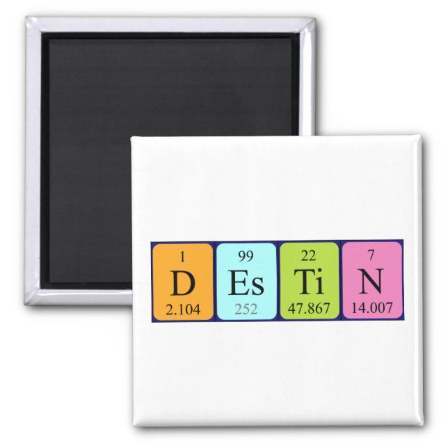 Destin periodic table name magnet (Front)