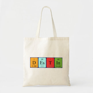 Destin periodic table name tote bag