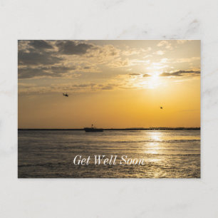 Destin Sunset And Helicopters Get Well Postcard