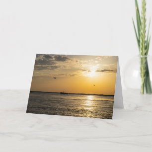 Destin Sunset And Helicopters Greeting Card