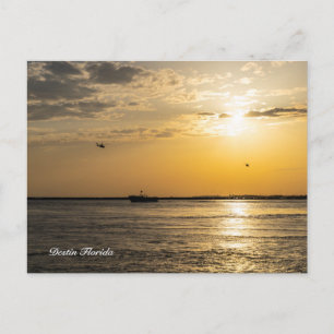 Destin Sunset And Helicopters Postcard