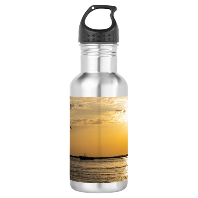 Destin Sunset And Helicopters Water Bottle (Front)