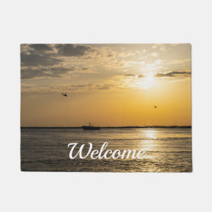 Destin Sunset And Helicopters Welcome Doormat