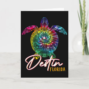 Destin Tie Dye Sea Turtle Florida Matching Family  Card