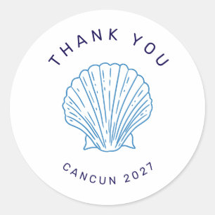 Destination Abroad Wedding Thank You Classic Round Sticker