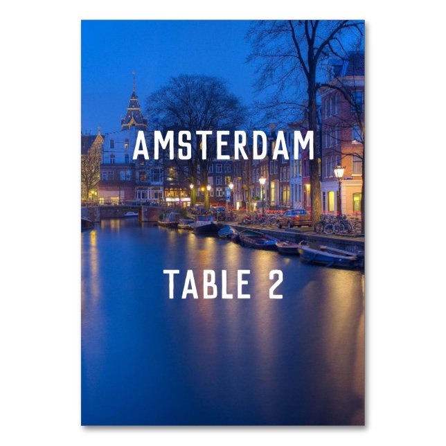 Destination Amsterdam Table 1 Table Number (Front)