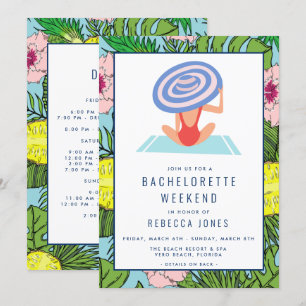 Destination Bachelorette Beach Weekend Trip Invitation