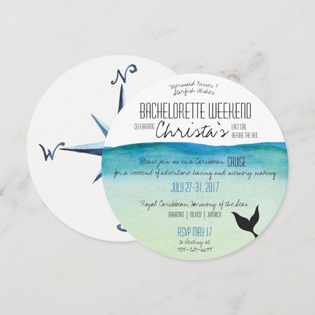 Destination Bachelorette Weekend Invitation (Front/Back)