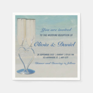 Destination beach elegant wedding party napkin