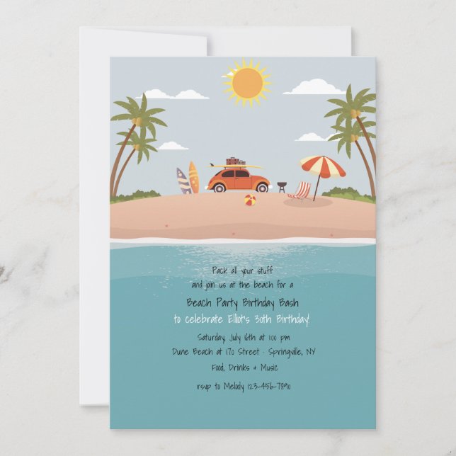 Destination Beach Invitation (Front)