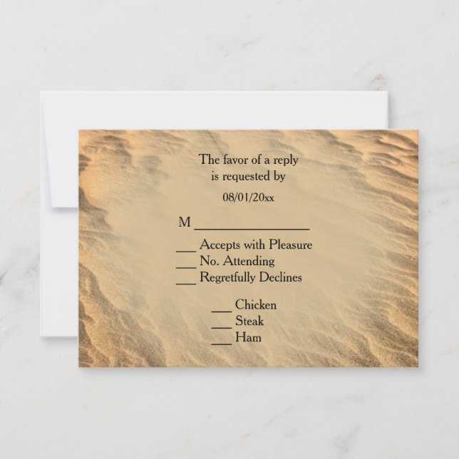 Destination Beach RSVP with Menu Choice (Front)