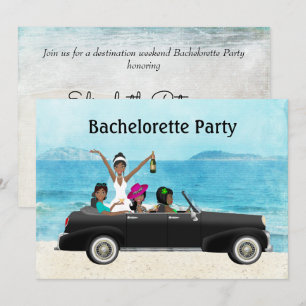 Destination Beach Wedding Bachelorette Party Invitation