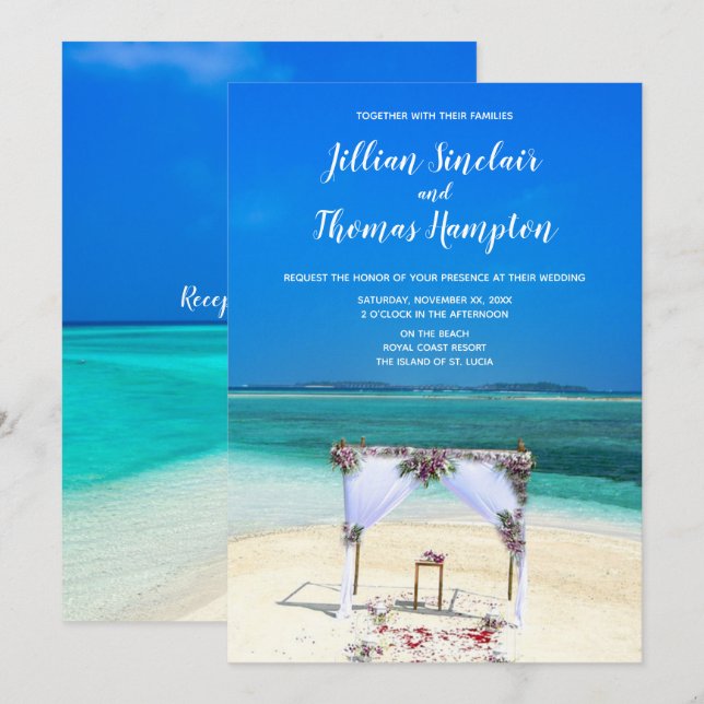 Destination Beach Wedding - Invitation (Front/Back)