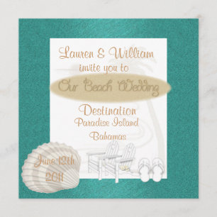 Destination Beach Wedding Invitations Template