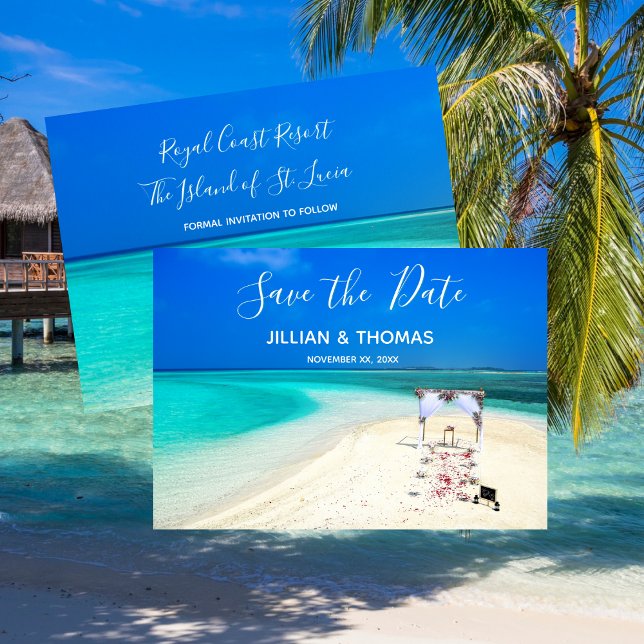Destination Beach Wedding Save-The-Date Invitation (Destination Beach Wedding Save-The-Date Invitation)