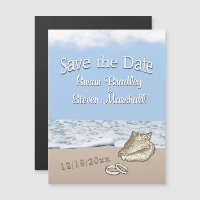 Destination Beach Wedding Save the Date Magnetic Invitation (Front/Back)