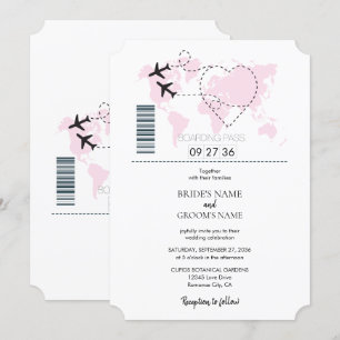 Destination Boarding Pass Wedding Invitations