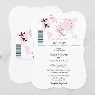 Destination Boarding Pass Wedding Invitations