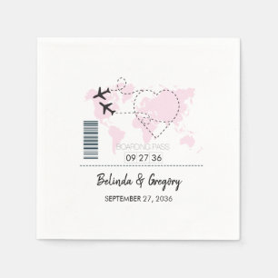 Destination Boarding Pass Wedding  Napkin