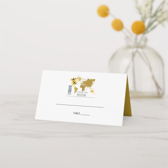 Destination Boarding Pass Wedding Place Card (Front)