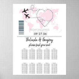 Destination Boarding Pass Wedding Seating Chart
