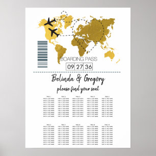 Destination Boarding Pass Wedding Seating Chart