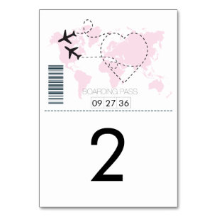 Destination Boarding Pass Wedding  Table Number